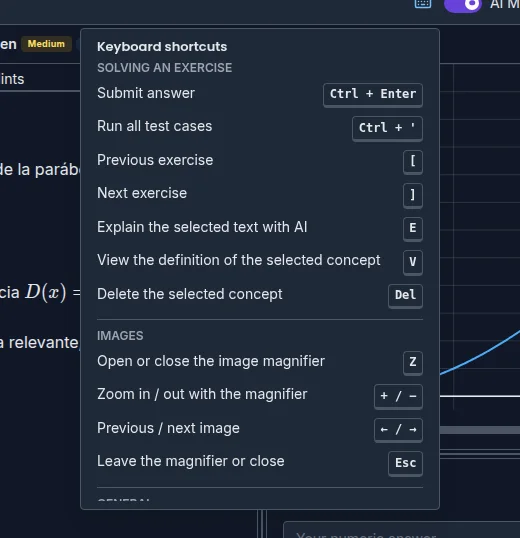 Keyboard shortcuts