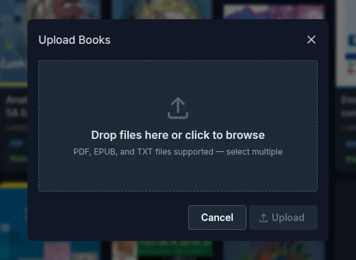 Book upload modal
